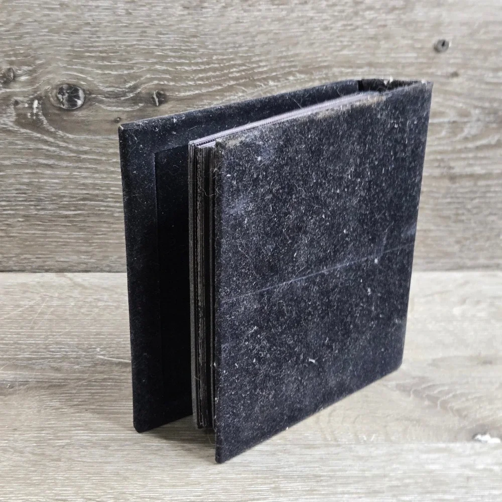 Vintage Miniature Photo Album Brassy Gold and Chrome Picture Frame Velvet Book